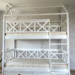 Двухэтажная кровать со съемным каркасом домиком LeFrant lateral